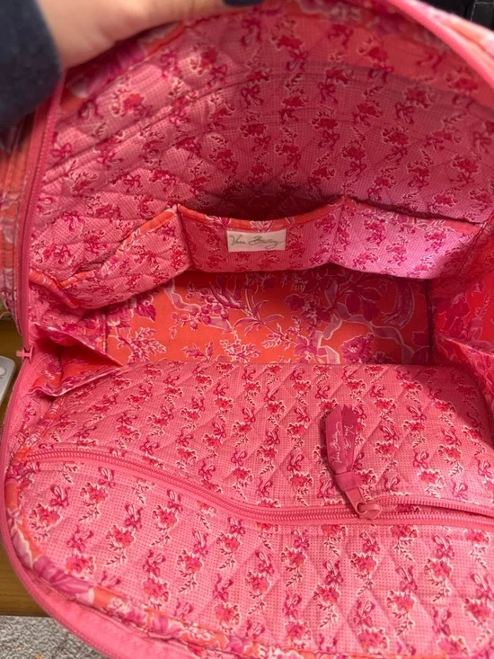 Vera Bradley Retired Hope Toile Pink Floral Quilted Purse Shoulder Lola Bag - Picture 4 of 4